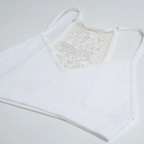 - Boho Chic Tattoo Illusion Ribbed Deep V Bralette Bra Crop Yoga Bitch NWT - Picture 7 of 14